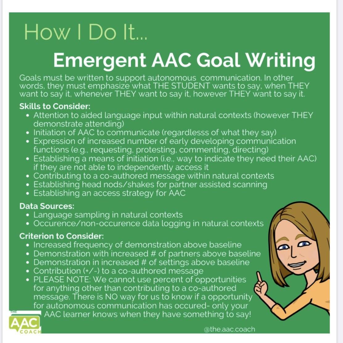 Emergent AAC Goal Writing